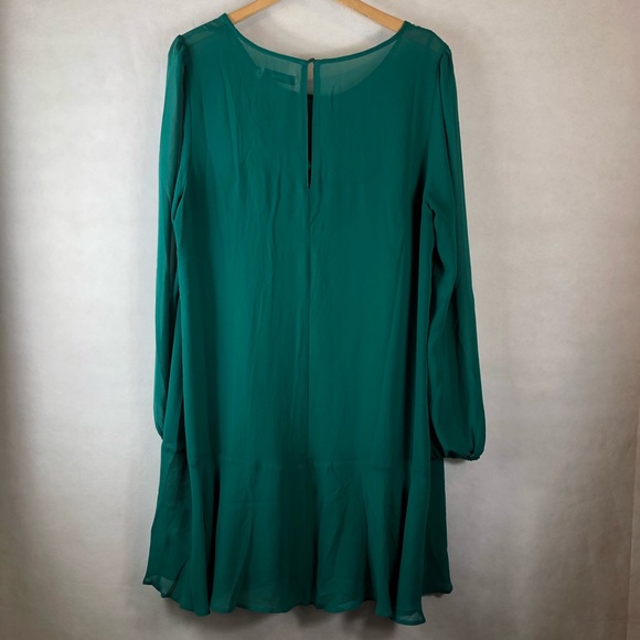 Justfab green dress XXL long sleeve very cute - Picture 8 of 11